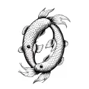two koi fish yin yang symbol intertwined tattoo design idea