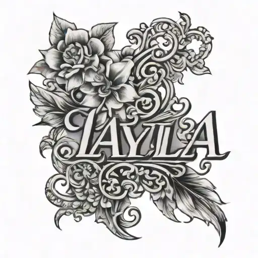 Layla name tattoo design idea