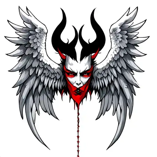 angel wings and devil wings tattoo design idea