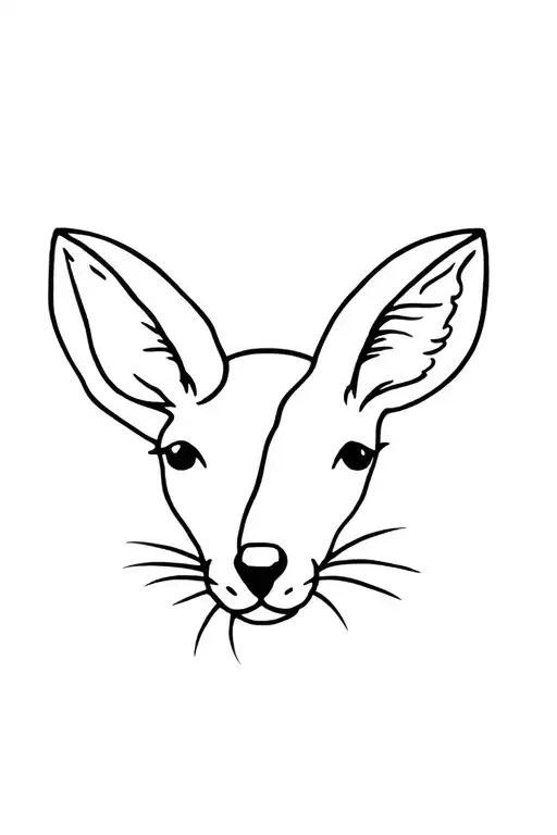 half kangaroo face tattoo design idea