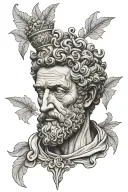 marcus aurelius face tattoo design idea