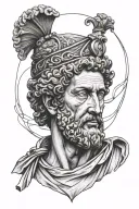 marcus aurelius face tattoo design idea