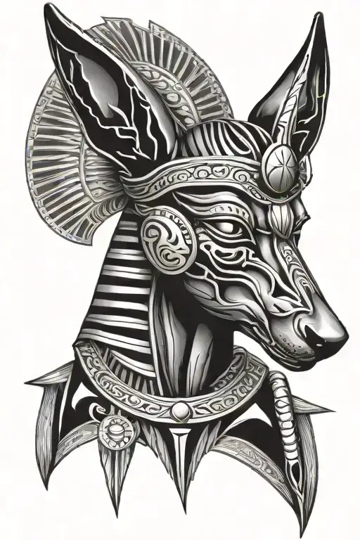 anubis And eye of horus tattoo design idea