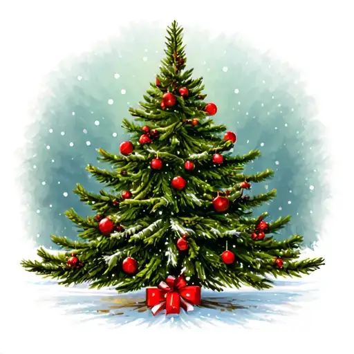 Christmas tree tattoo design idea