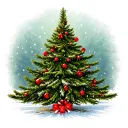 Christmas tree tattoo design idea