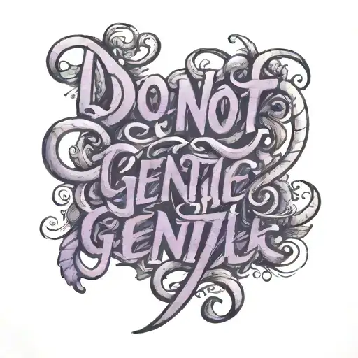 Do not go gentle cursive purple tattoo design idea