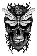 dragonfly skull tattoo design idea
