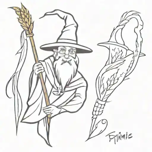 corn dresses as a wizard tattoo design idea