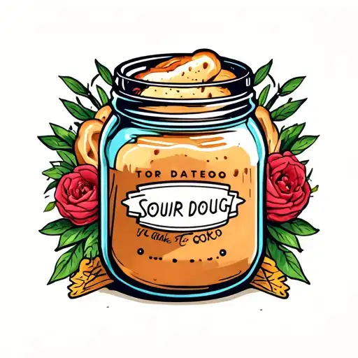 simple sour dough tattoo jar tattoo design idea