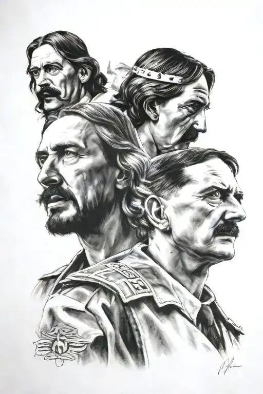 Jesus and Hitler  tattoo design idea