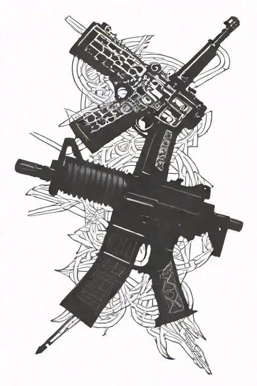 AR15 rifle fuck around and find out tattoo design idea