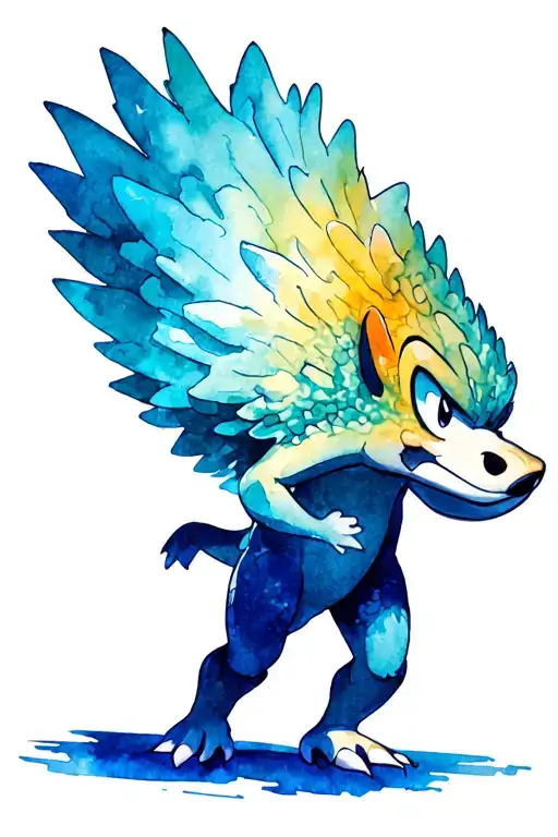 Knuckles the Echidna running  tattoo design idea