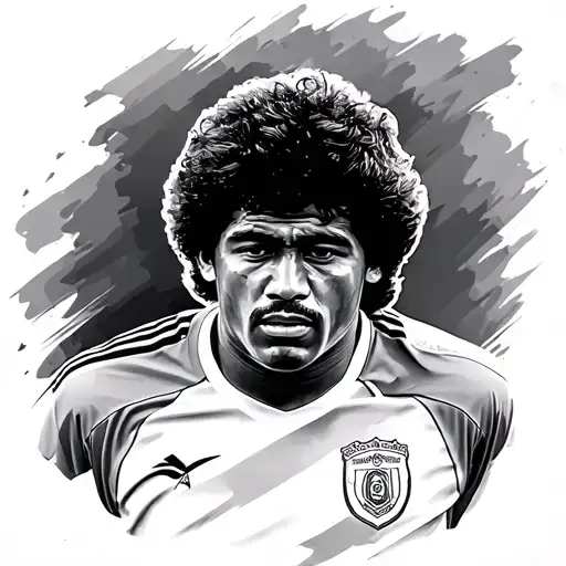 Maradona color with Argentina's shirt tattoo design idea