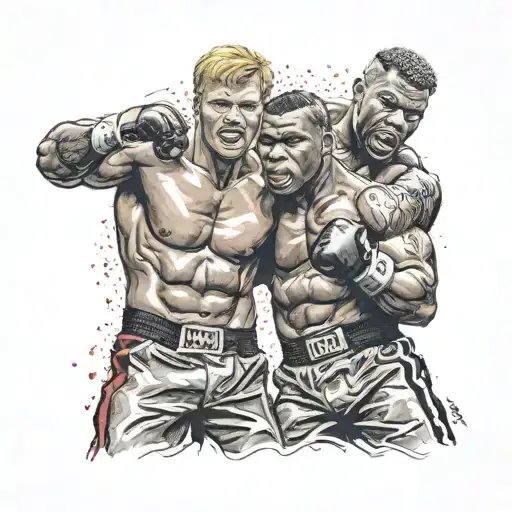 Mike Tyson beating Jake Paul tattoo design idea