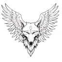 full wolf body with eagle wings tattoo design idea