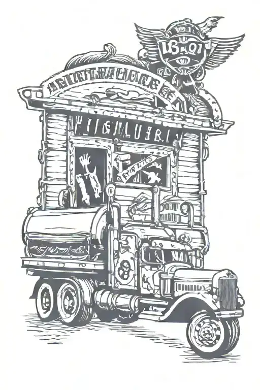 18 wheeler tattoo design idea