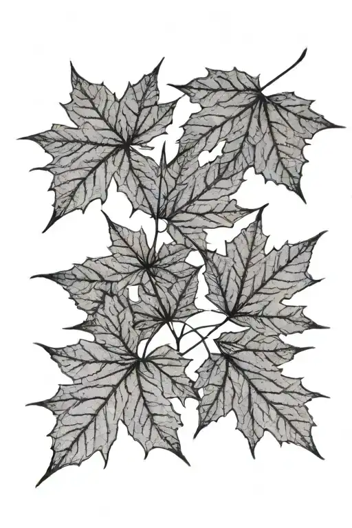 maple leaves in a 11 per 4cm black rectangle, some leaves can go out of the rectangle for few millimeters  tattoo design idea