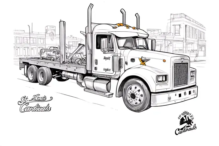 tribute tattoo for Dad includihe  truck driver a world war  vet  body mechanic for cars loved St Louis Cardinals  tattoo design idea