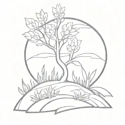 burning bush from the story of Moses tattoo design idea