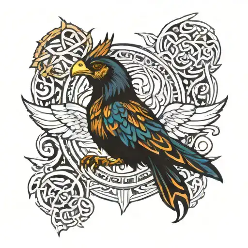 Fenix bird in a Celtic tattoo design idea