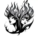 Metanoia flame twins tattoo design idea