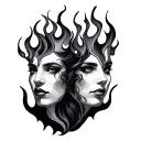 Metanoia flame twins tattoo design idea