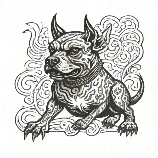devil dog tattoo design idea