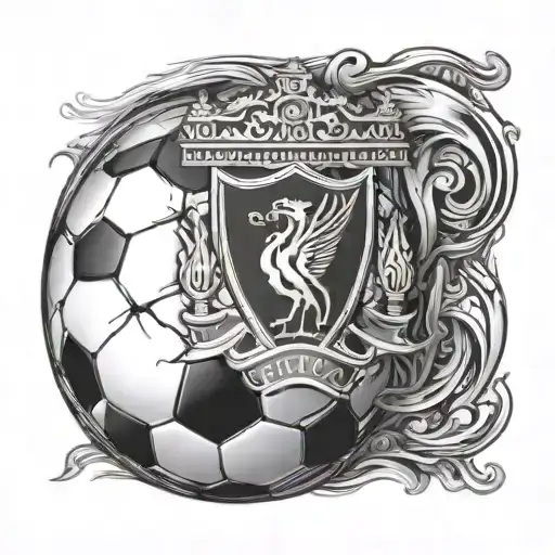 soccer ball with Liverpool fc tattoo design idea