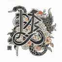 NDK LETTERS COMBINATION tattoo design idea