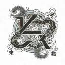 NDK LETTERS COMBINATION tattoo design idea