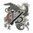 NDK LETTERS COMBINATION tattoo design idea