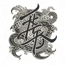 NDK LETTERS COMBINATION tattoo design idea