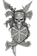 Scottish, claymore, hag tattoo design idea