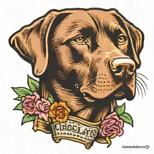 chocolate lab tattoo design idea