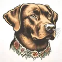 chocolate lab tattoo design idea