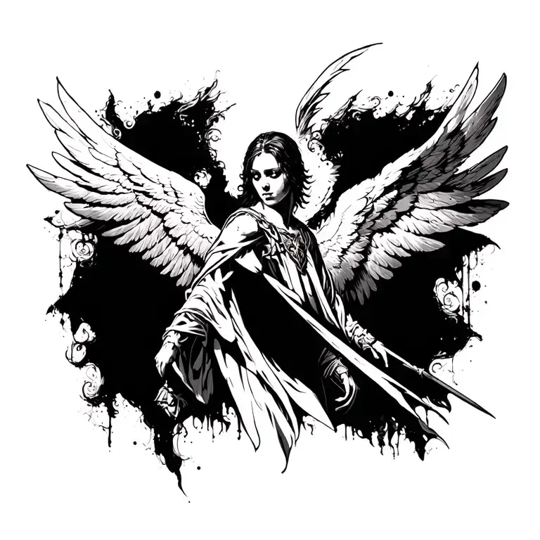 archangel uriel tattoo design idea