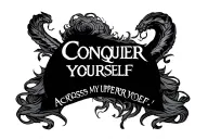Conquer Yourself" across my upper back. tattoo design idea