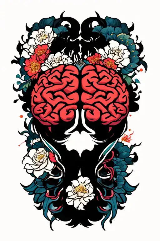 adhd brain struggle tattoo design idea