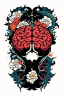 adhd brain struggle tattoo design idea
