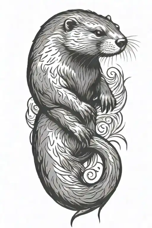 otter tattoo design idea