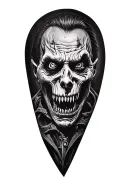 horror, movie theme villains leg sleeve tattoo with sinister silent hill evil dead  tattoo design idea