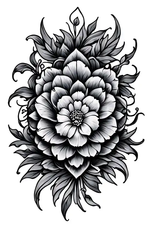 fine line  ornamental tattoo design idea