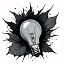 broken lightbulb tattoo design idea