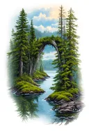 nature scene tattoo design idea