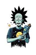 astrophysics mixed with rick and morty mixed with ufc  tattoo design idea