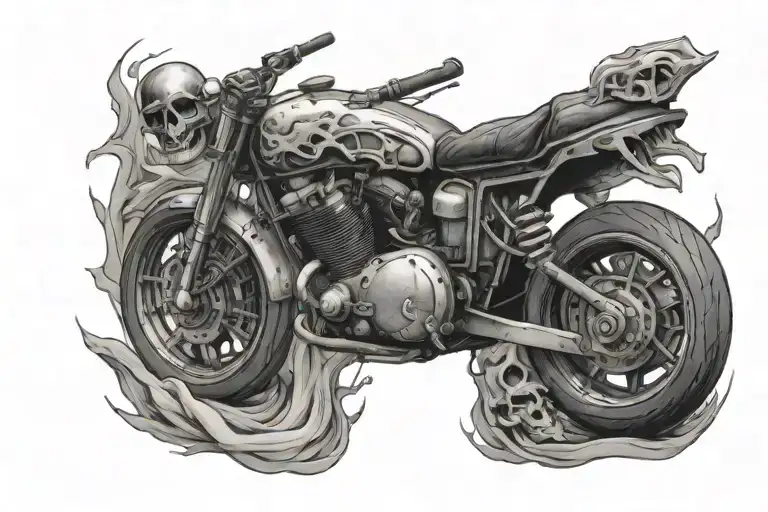 ride fast die last and leave a good looking corpse tattoo design idea