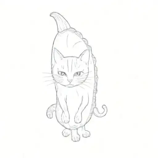 a cat in a banana costume tattoo design idea