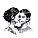 Mother Son Matching tattoo design idea