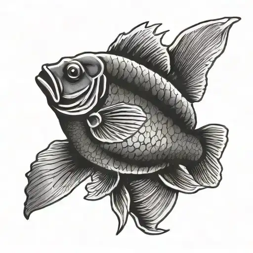 bluegill fish hooked tattoo design idea