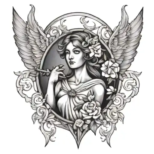 Biblical femininity strength tattoo design idea